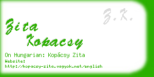 zita kopacsy business card