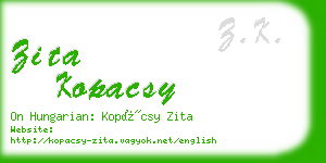 zita kopacsy business card